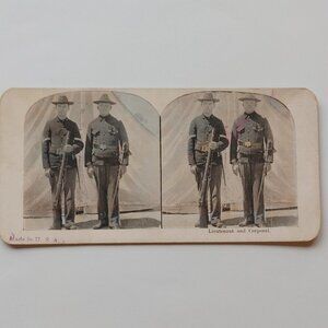 Antique Stereograph Card Lieutenant and Corporal Made in U.S.A